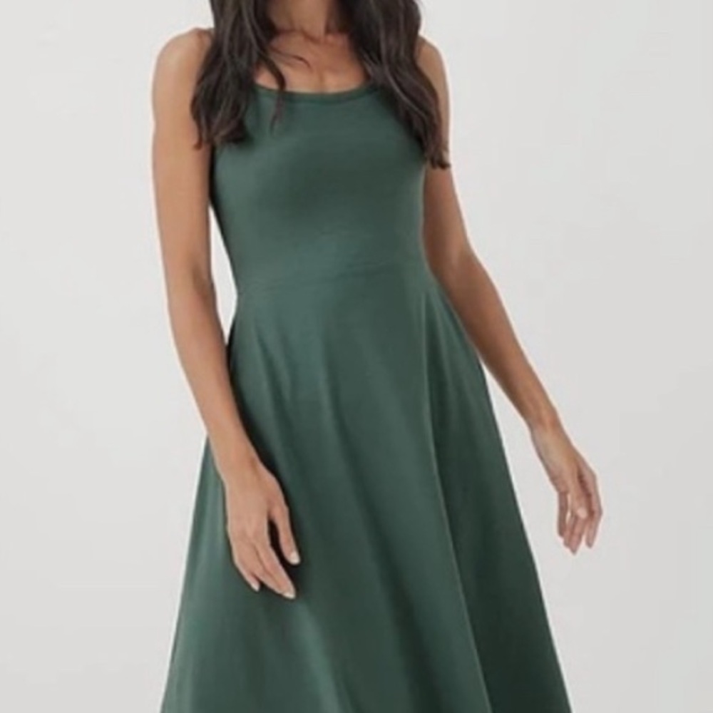 Pact Deep Forest Fit & Flare Mini Dress